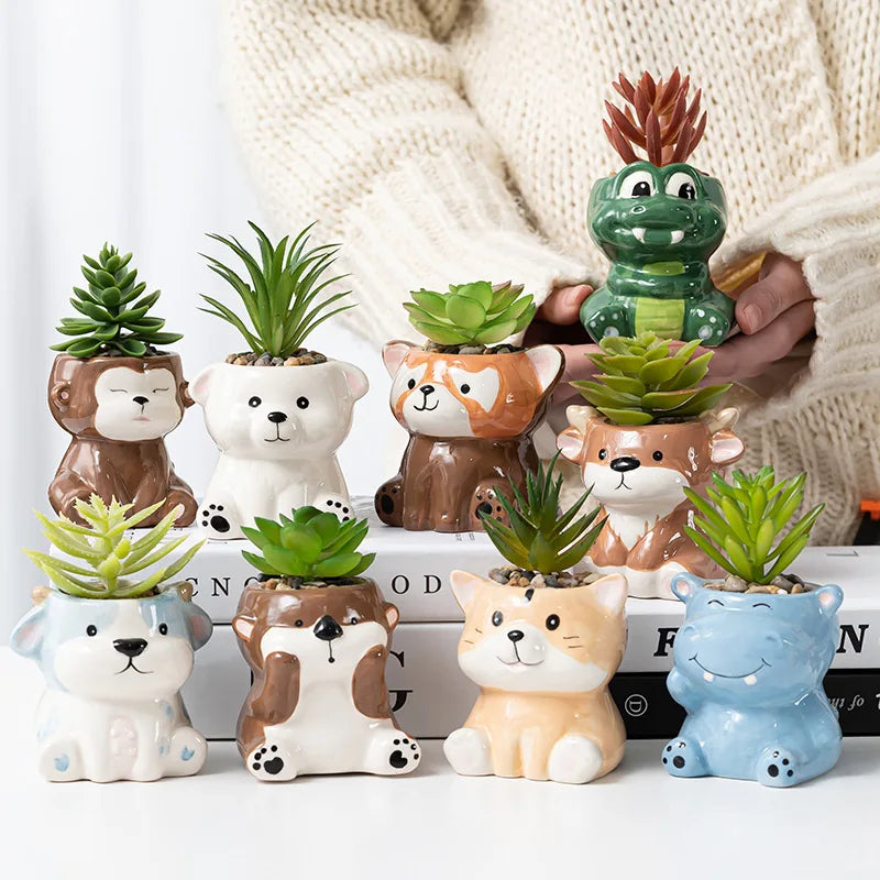 Cartoon Cute Fleshy Flowerpot Desktop Display Potted Container