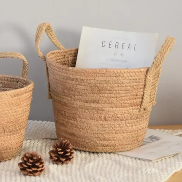 Woven Handheld Flower Baskets Rattan Storage Baskets