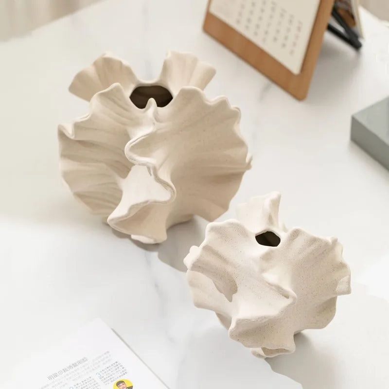 Ceramic Vase Geometric Wavy Patterns