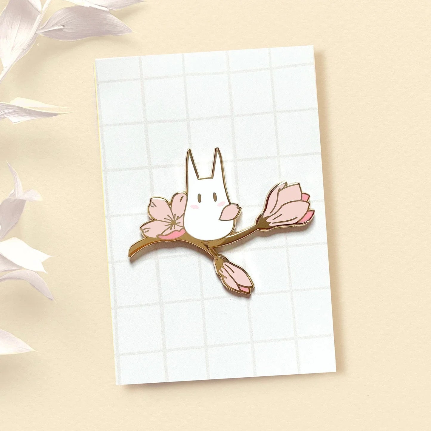 Beautiful Sakura Tree Branches Cat Hard Enamel Pin