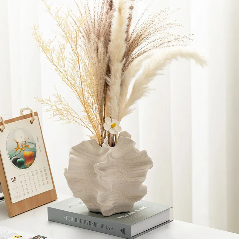 Ceramic Vase Geometric Wavy Patterns