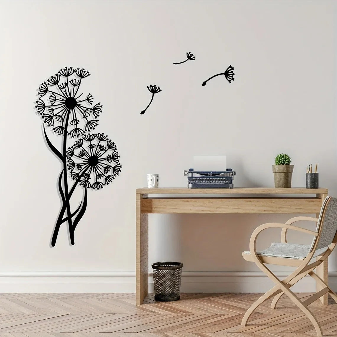 4 Pieces/Set Of Metal Dandelion Wall Decoration