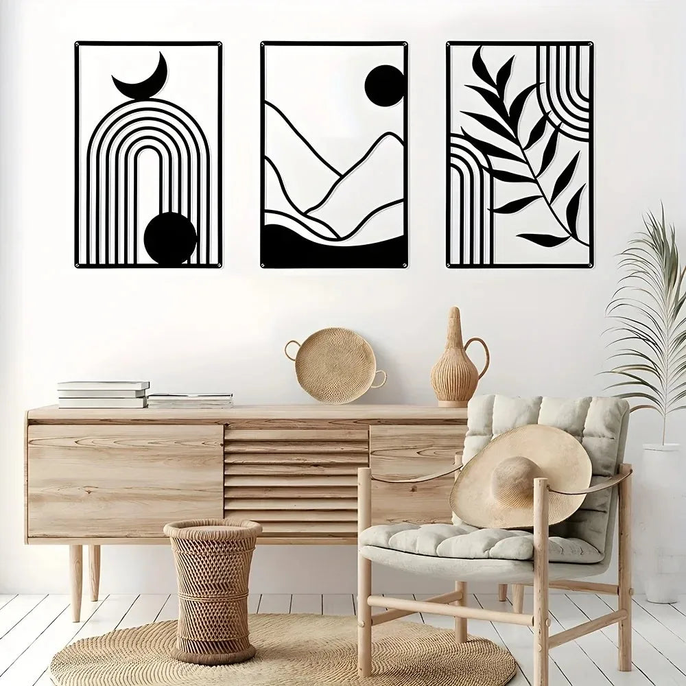 Black Metal Minimalist Geometric Art