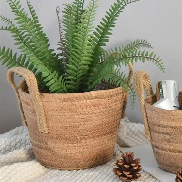 Woven Handheld Flower Baskets Rattan Storage Baskets