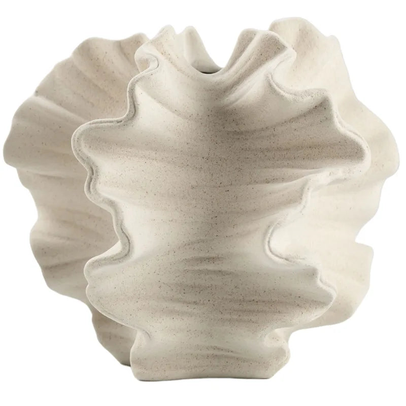 Ceramic Vase Geometric Wavy Patterns