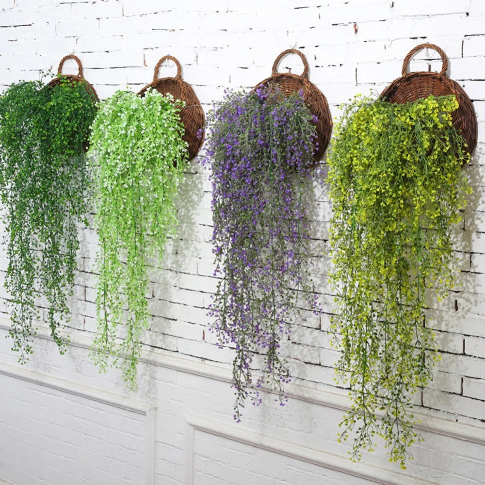 Hand Made Wicker Rattan Flower Planter Wall Hanging Wicker Rattam Basket