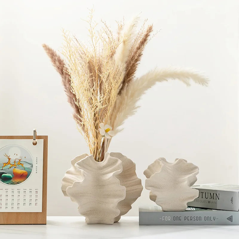 Ceramic Vase Geometric Wavy Patterns