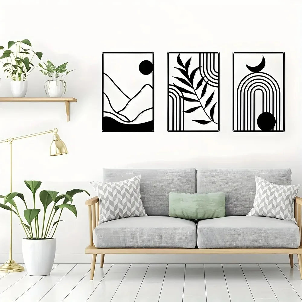 Black Metal Minimalist Geometric Art
