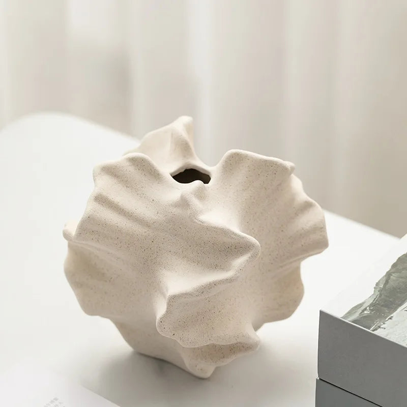 Ceramic Vase Geometric Wavy Patterns