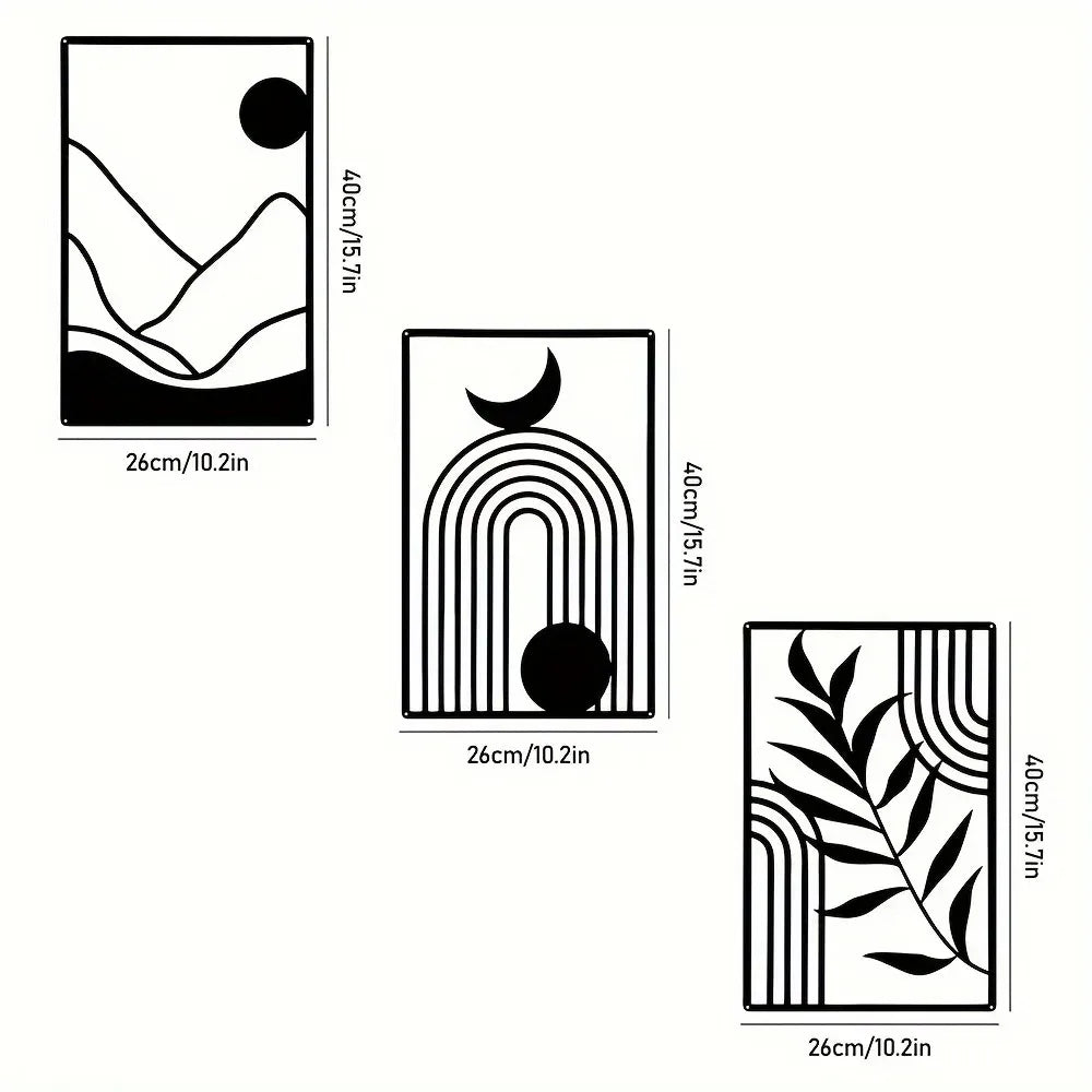 Black Metal Minimalist Geometric Art