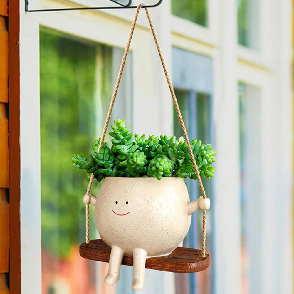 Flower Pot Wall Planter Swing Face Planter Pot