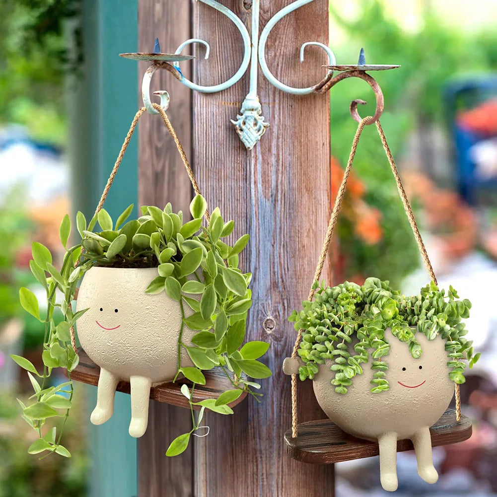 Flower Pot Wall Planter Swing Face Planter Pot