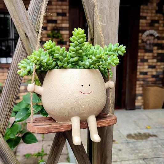Flower Pot Wall Planter Swing Face Planter Pot