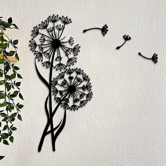 4 Pieces/Set Of Metal Dandelion Wall Decoration