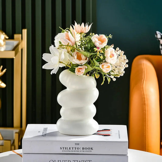 1Pc Plastic Spiral White Vase