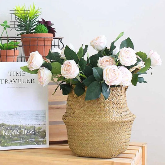 New Straw Weaving Flower Plant Pot Basket
