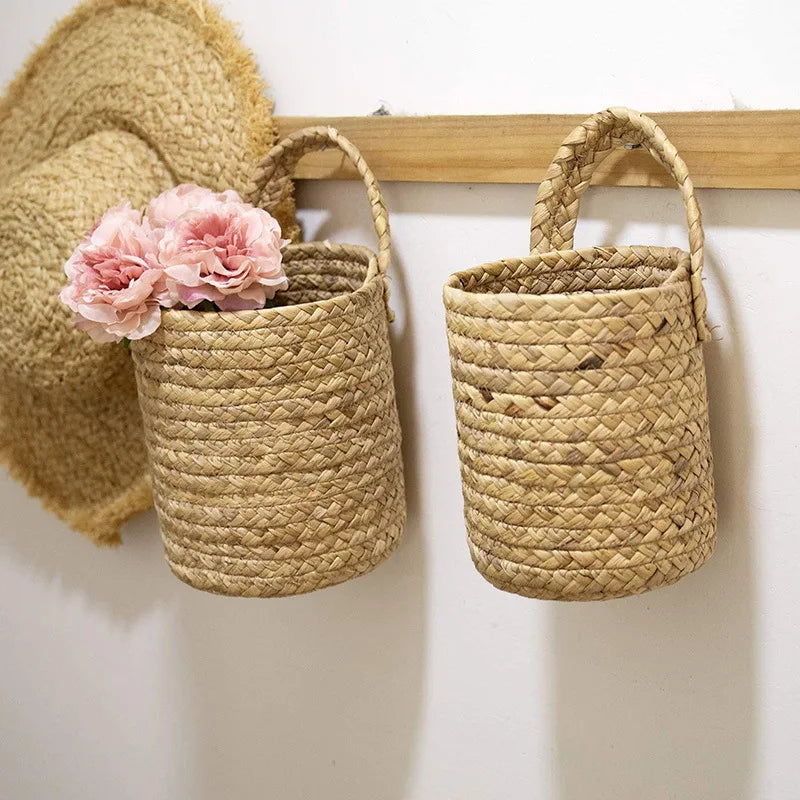 Wall Hanging Rattan Basket