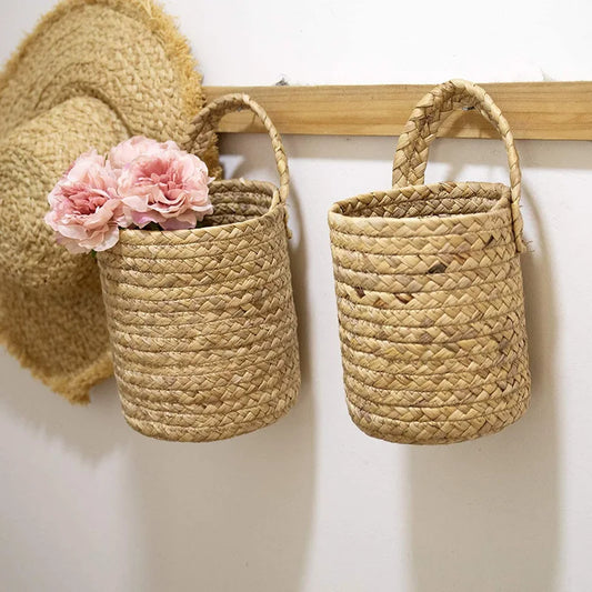 Wall Hanging Rattan Basket