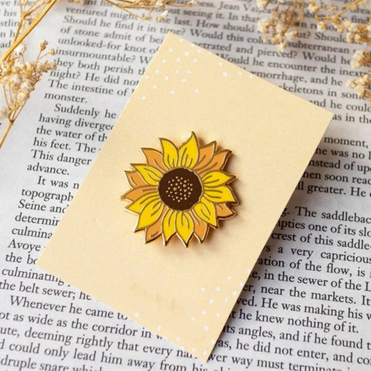 Sunflower Enamel Pin Beautiful Flower Badge Brooch