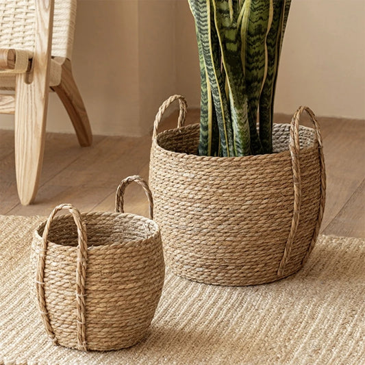 Hand Woven Storage Rack Flower Baskets