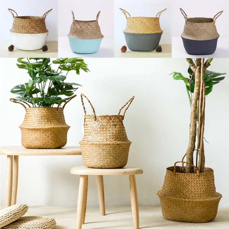 New Straw Weaving Flower Plant Pot Basket