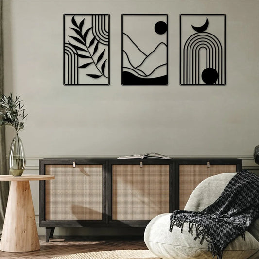 Black Metal Minimalist Geometric Art